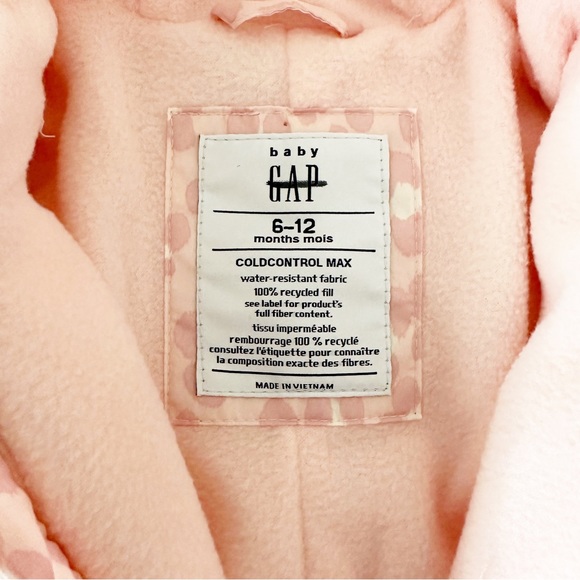 NEW BABY GAP Coldcontrol Max Puffer Snow Suit Pink Leopard 6-12 Months NWOT - Picture 3 of 7